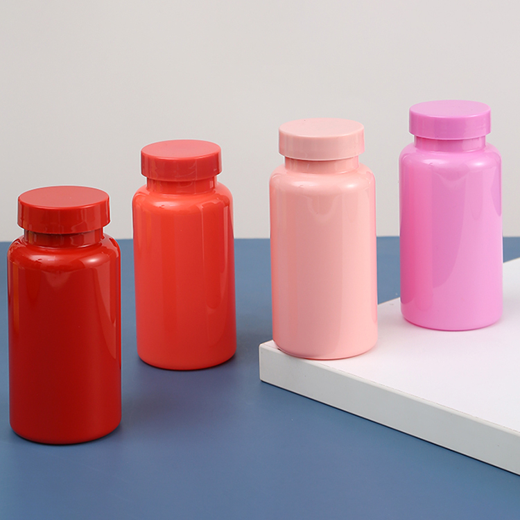 HDPE Body PP Cap Sports Nutrition Pharmaceutical Healthcare Vitamin Supplement Bottles with White Soft Touch Process Jar