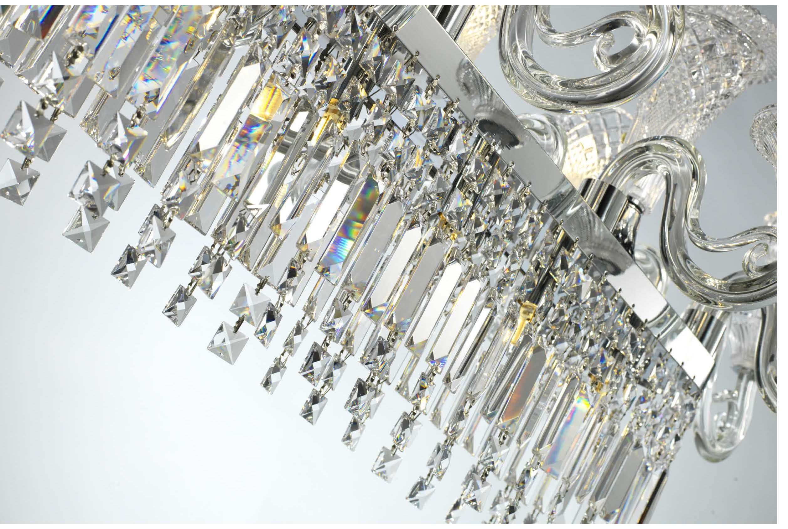 Luxury Classical European Crystal Chandelier Ceiling Mounted Crystal Light Fixture