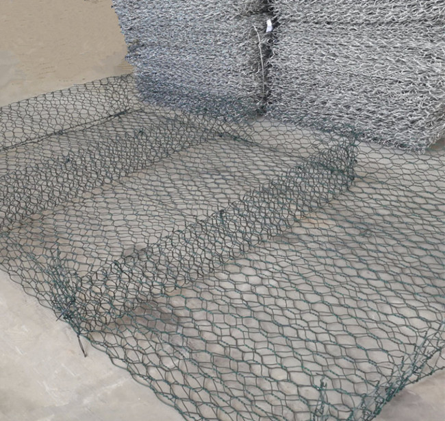 Pvc Coated 2.0mm Gabion Mesh Basket 9 X 11cm Hexagonal Hole Weaving