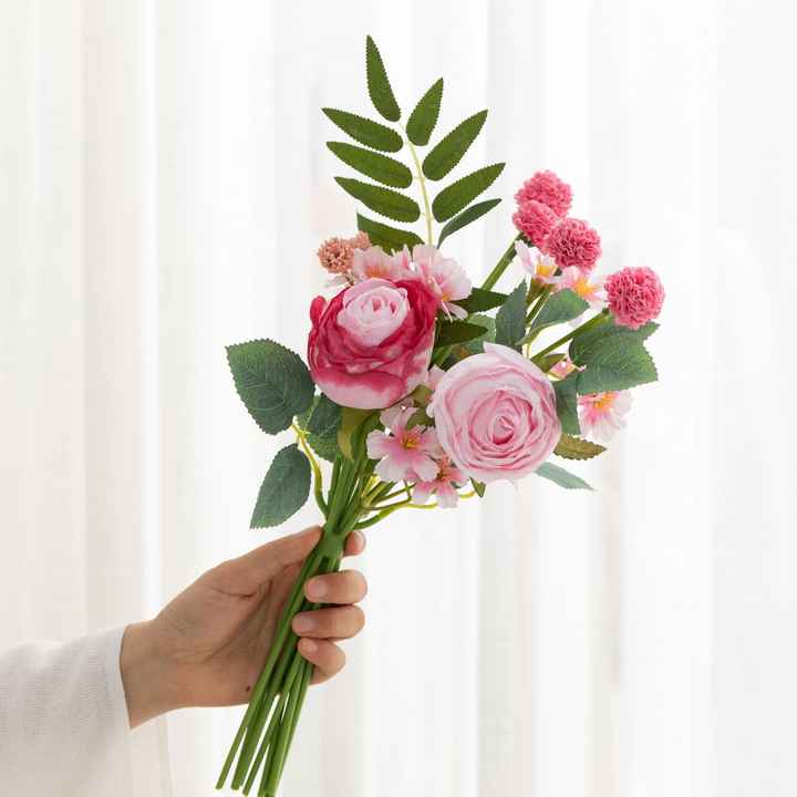 Wholesale Artificial Rose Flowers Bouquets Silk Wedding Flowers Bouquets for Wedding Party Decoration