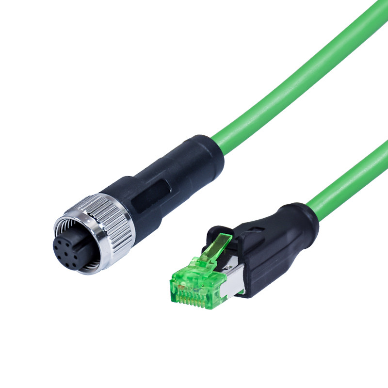 Transparent TPU Waterproof Wire Connector M12 Male To Rj45 Adapter Double End