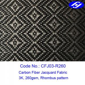  Rhombus Pattern 3K Twill Weave Carbon Fiber / Decoration Black Jacquard Fabric Manufactures