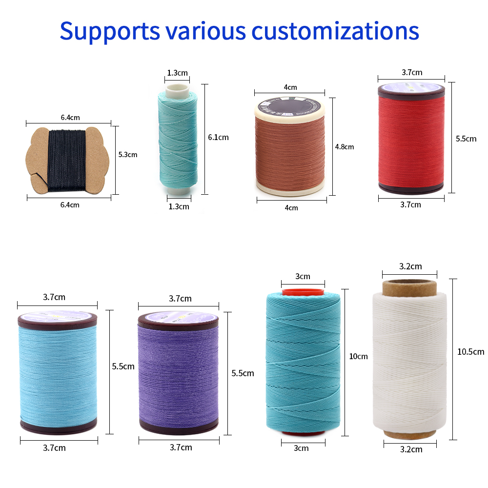 Chemical-Resistant Hand Knitting 0.35MM Polyester Waxed Thread for Leather Crafting