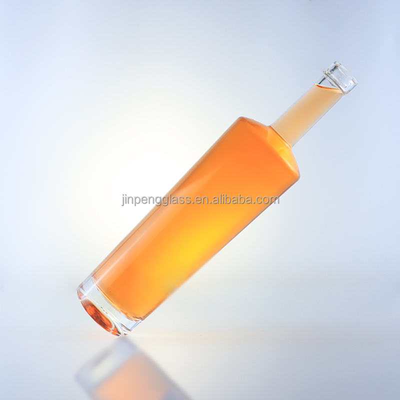 Empty Clear Flint Gin Rum Champagne Brandy Whisky Liquor Glass Bottle with Customized Logo