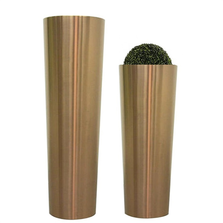 Outdoor and indoor garden decorative round flower pots metal planter