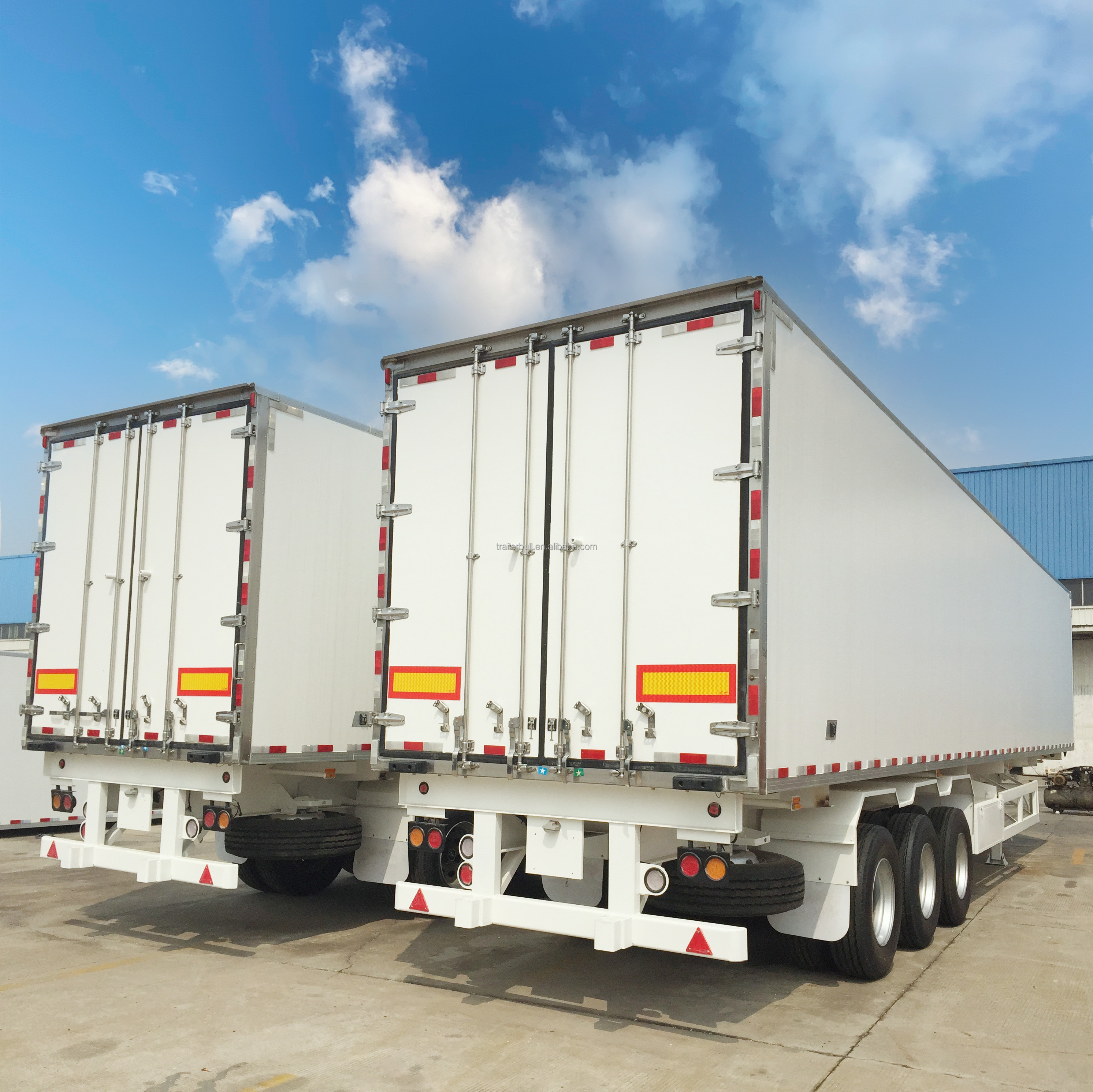 47ft 3 Axle Chill and Frozen Refrigerated Truck Trailer with Portal Stainless Steel Body