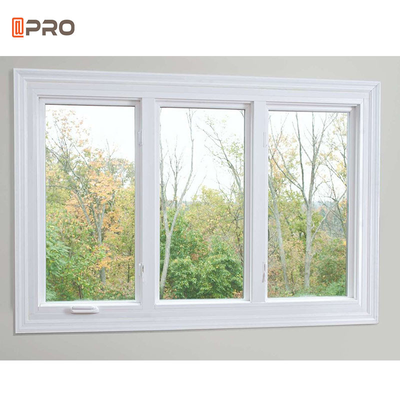Waterproof Wooden Print Aluminum Casement Windows Simple Grill