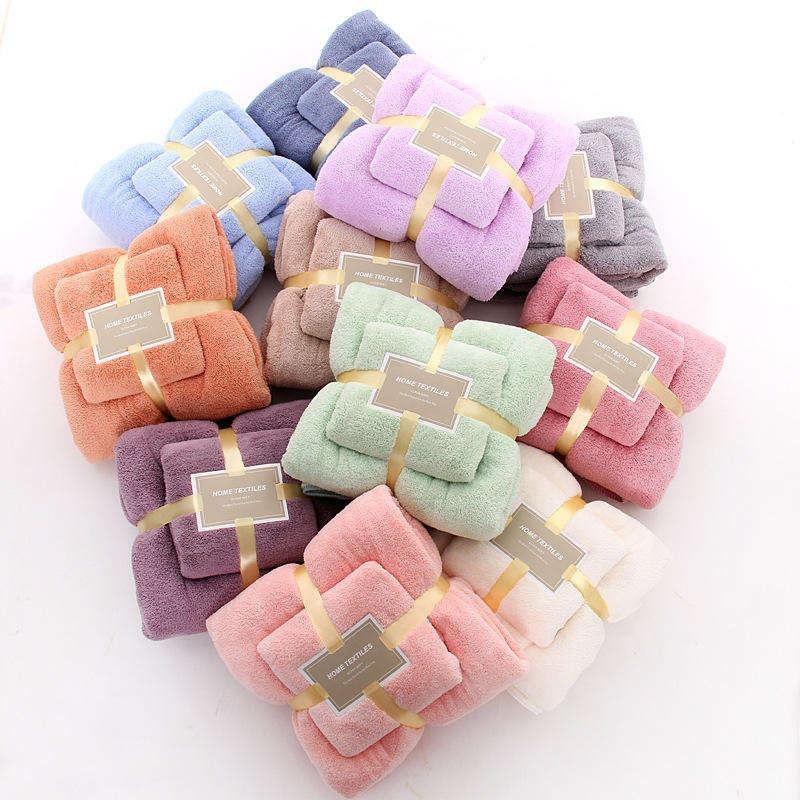 Super Absorbent Hypoallergenic Rectangle Coral Fleece Microfiber Bath Towel for Gift