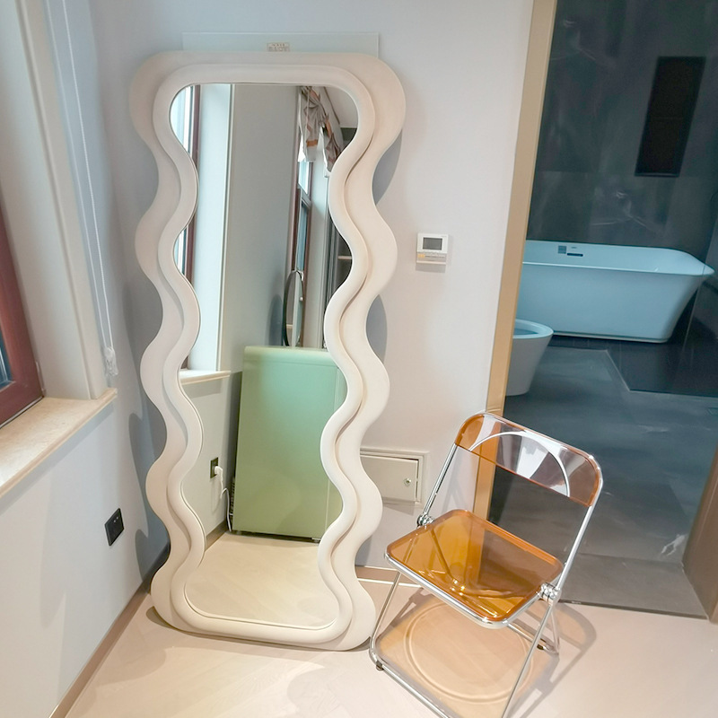 Standing Wavy Oversized Arched Floor Mirror 71x32 Dressing Room