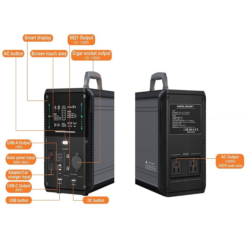 LifePO4 Camping Emergency Backup Solar Power System Generator For RV Air Conditioner
