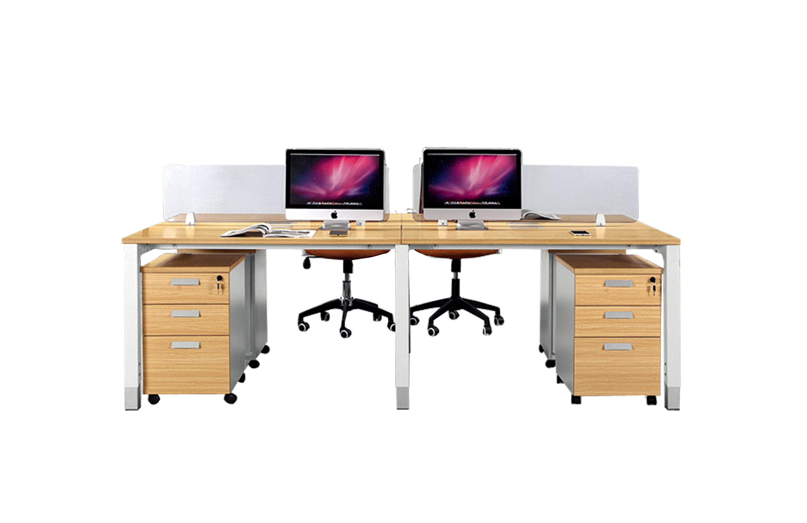 Popular MDF Office Partition Workstation ISO9001 Standard With Key Lock