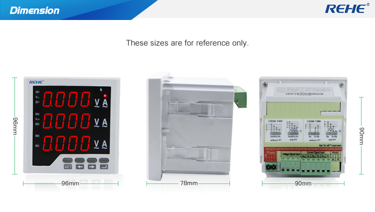 Digital display meter 3 phase digital combination meter amp&volt meter