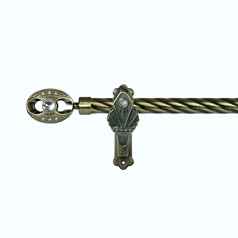 multicolor Iron Pipe Curtain Rods Muslim Finial Style with diamonds