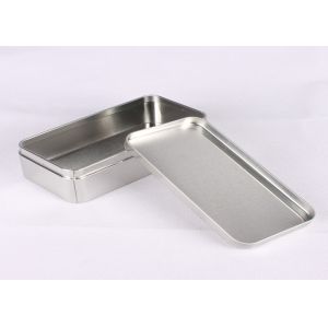 Plain Color Rectangle Empty Metal Tea Tins , 0.23 MM Recyclable Tinplate