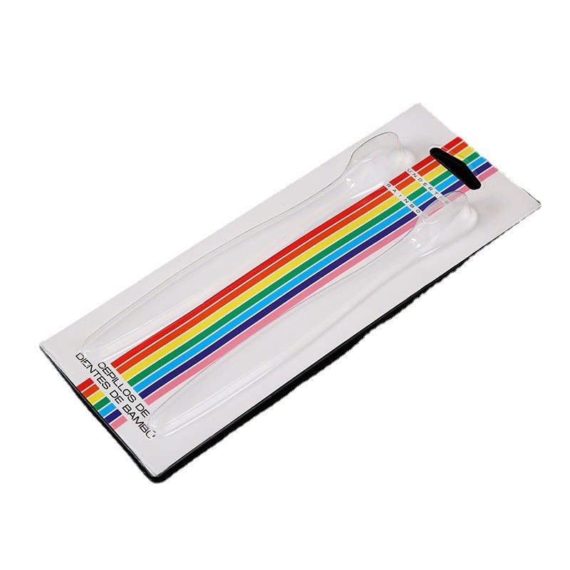 Customized Disposable PVC/PET transparent vacuum formed three fold sliding card toothbrush packaging