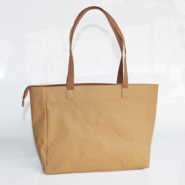Sustainable Brown Washable Tote Bags Kraft Paper Shopping Bag ladies handbags