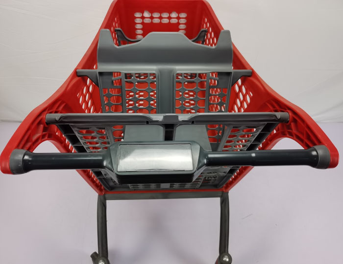 Supermarket Plastic Basket Trolley Lightweight With Plastic Partition OEM ODM