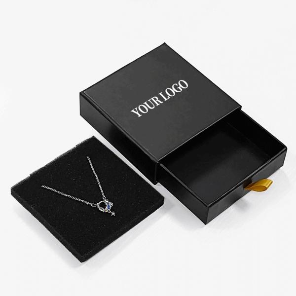 Custom Logo Foam Insert Rigid Drawer Jewelry Box for Ring Necklace Bracelet