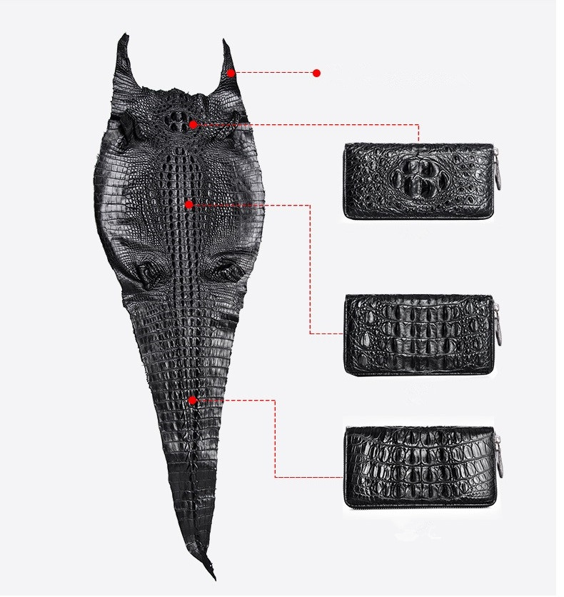 Exotic Real Crocodile Skin Zipper Closure Businessmen Laptop Briefcase Shoulder Bag Genuine Alligator Leather Male Purse