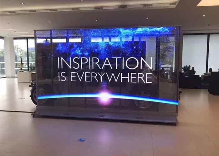 Indoor Transparent Glass Window 1920Hz 1000X500mm LED Display Screen