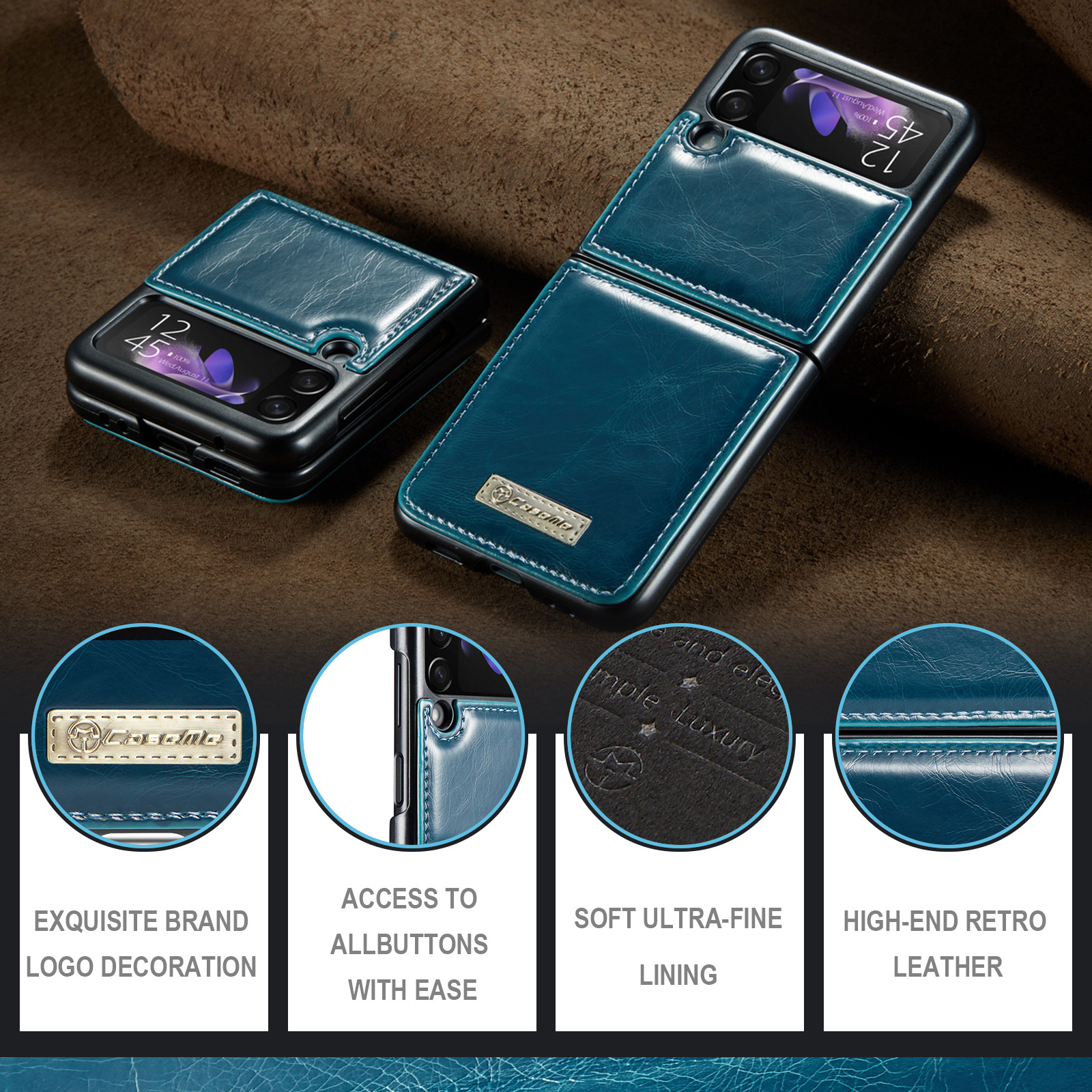 Luxury Cellphone Cover For Samsung Galaxy Z Flip 3 Multi Functional Stylish