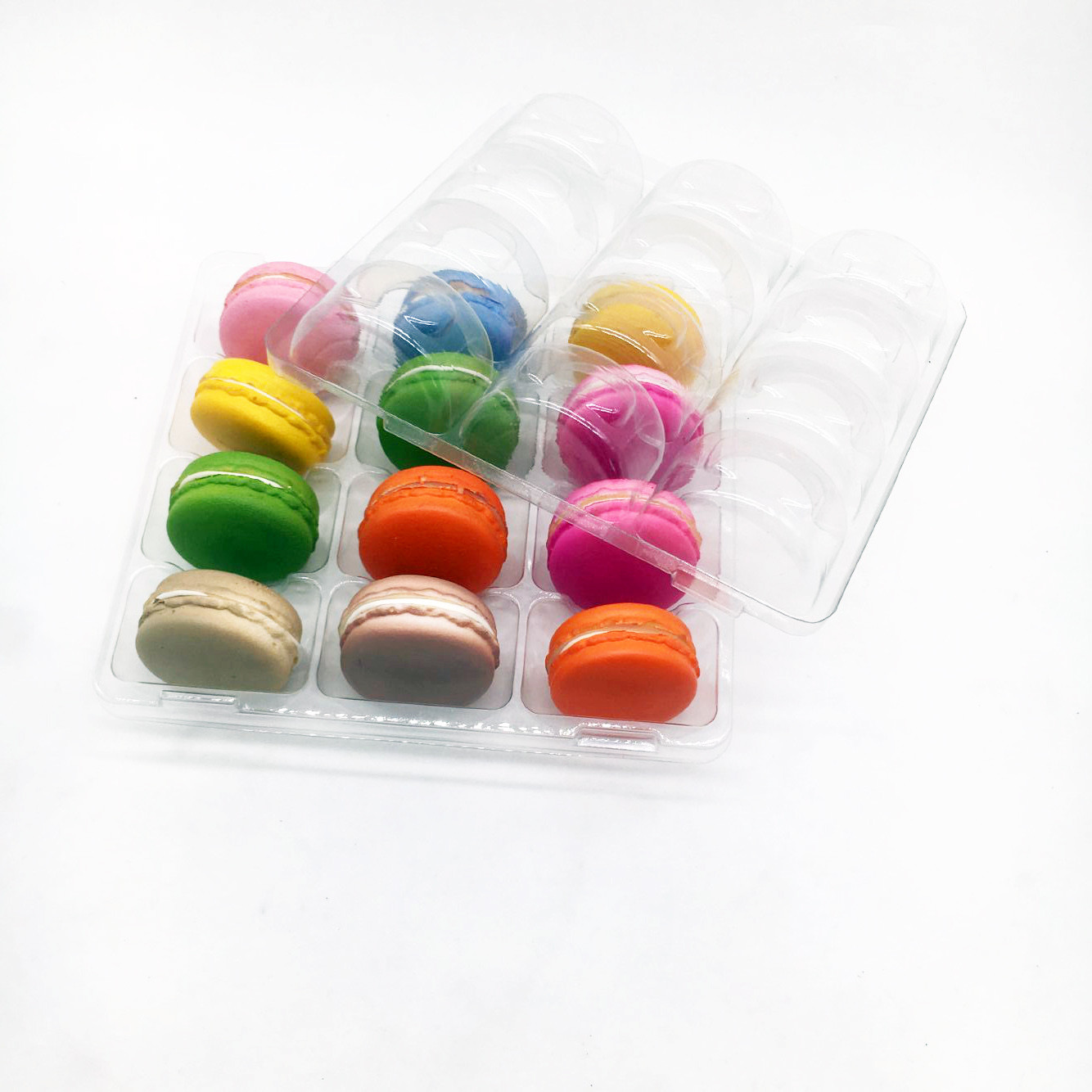Clear PVC/PET Macaron packaging tray blister 3 x 4 arrangement 12 cells macaron tray plastic macaron pack box/tray