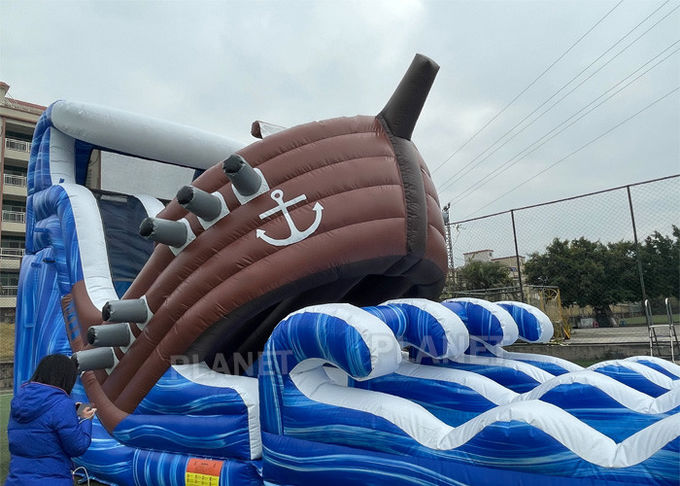 Commercial Pirate Ship Slides Inflatable Water Games With Pool