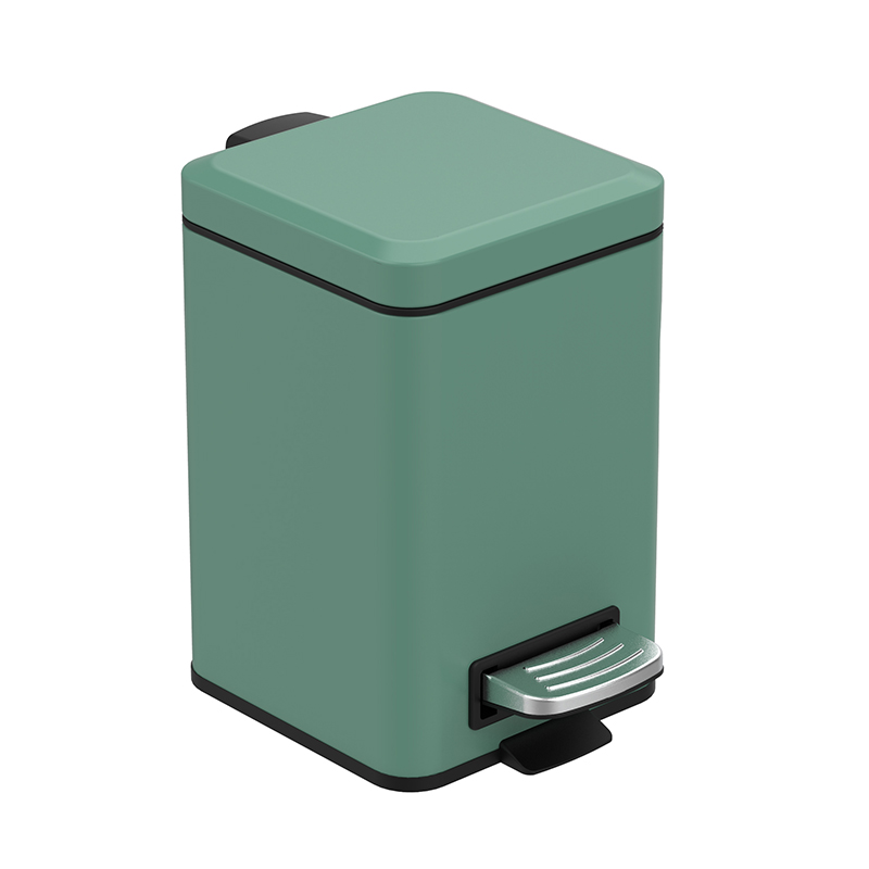 5L Square Foot Pedal Waste Bin Stainless Steel Trash Can Metal Garbage Can for Office Hotel Home Customized