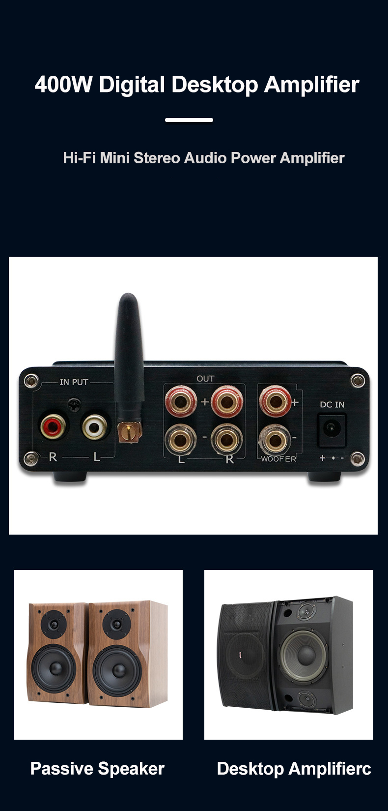 Home Audio Audio Power Amplifier 100W*2+200W Home Theater Mini HiFi Stereo Class D Digital 2.1 Channel Amp