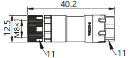 IP67 M8 Connector Field-Wireable Screw Terminals Female 3P