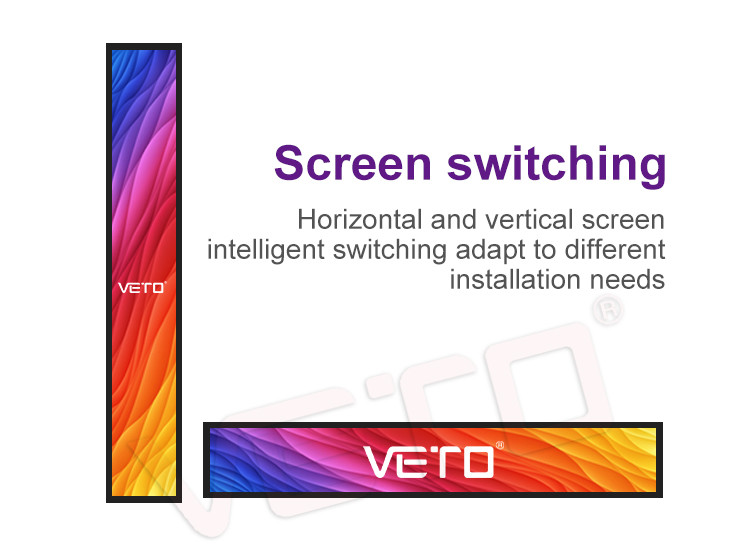 VETO 23.1 29 34 Inch Stretched Shelf Lcd Display Strip Bar Advertisement Screen Ultra Thin Bar Lcd Panel