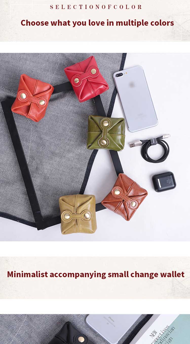 Handmade Porte Monnaie Cuir Ladies Small Retro Jewelry Storage Pouch Custom Logo Money Pocket Bag for Daily Life
