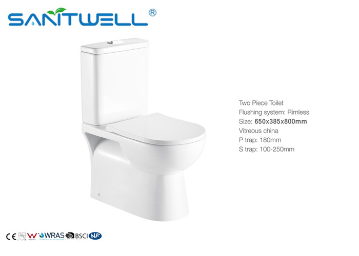 White High Efficiency Ceramic 2 Piece Toilet Water Closet For Bathroom