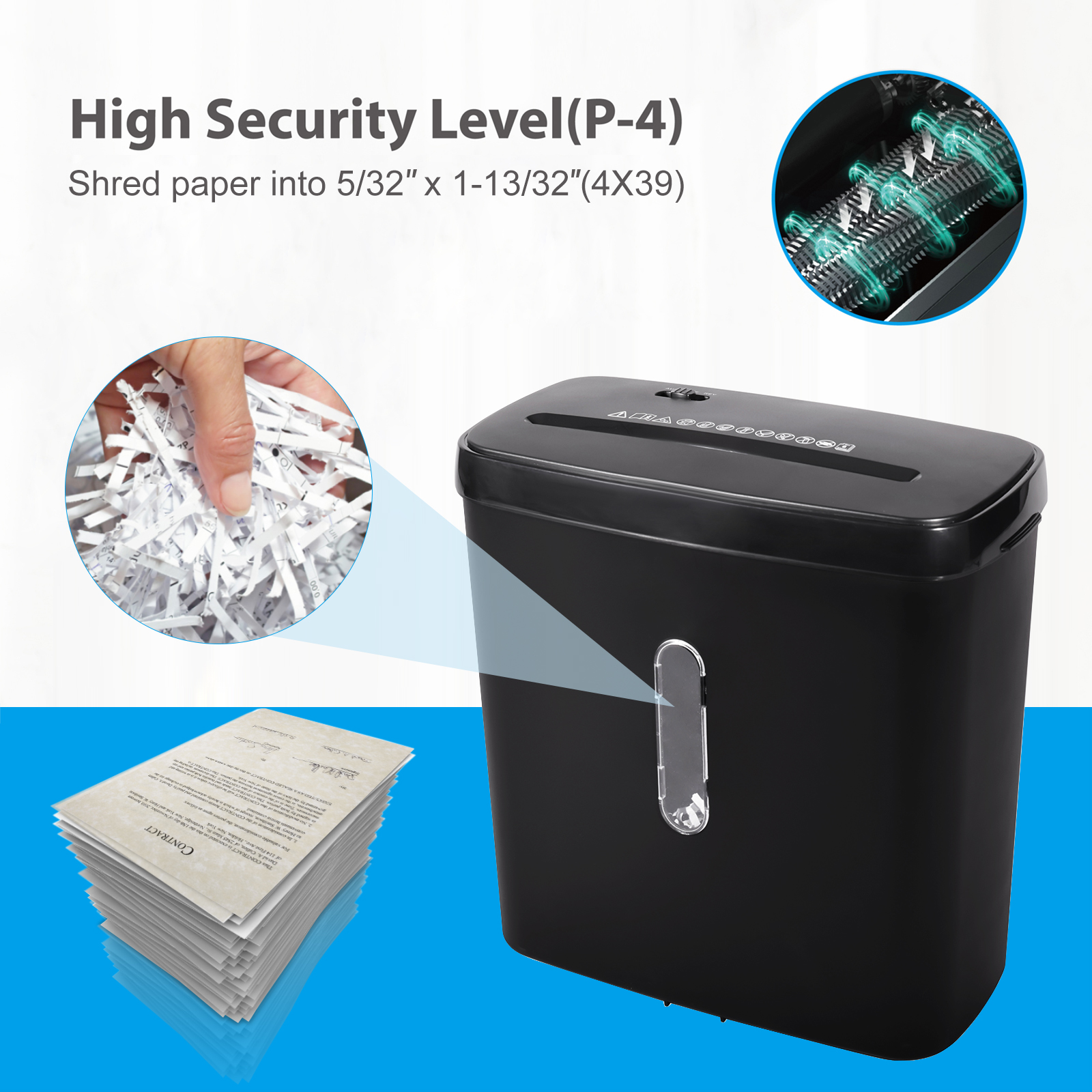 Cross cut paper shredder for home office with 11L waste basket bin c502p
