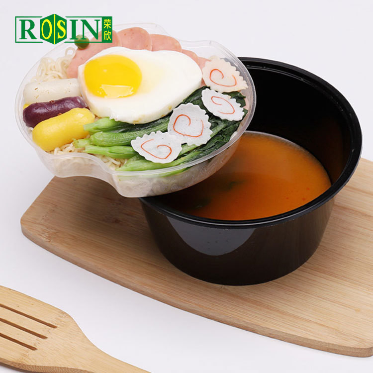 2 Layer Takeaway Food Container 1000ml Dioposable Noodle Soup Plastic Take Out Containers
