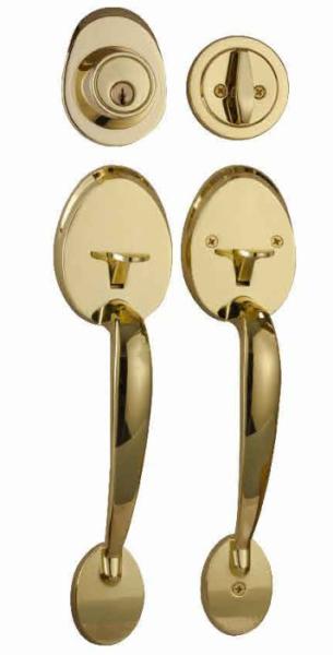 Entrance Handle Lock 5 - pin Brass Cylinder with Brass Keys Durability Zinc