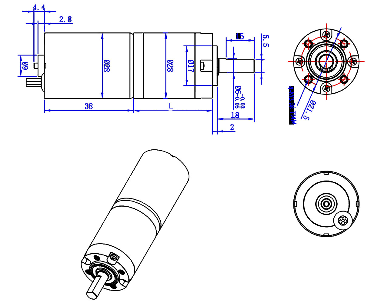 Planetary Brushless Micro DC Reduction Motor PG28-2838 Dc Motor Gear 12v Planetary Gear Brushless