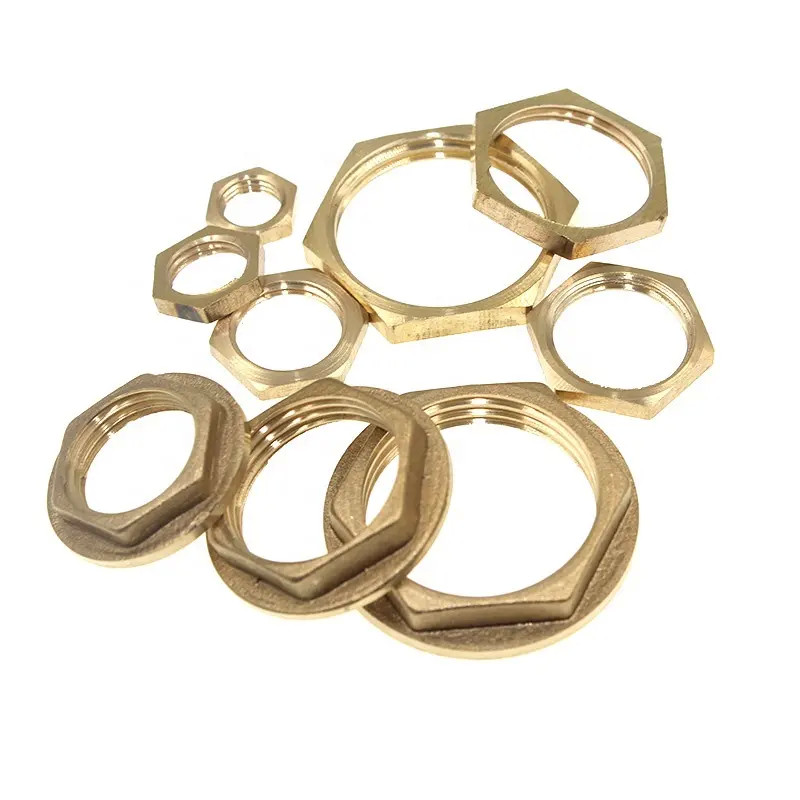 Brass Check Nut And Hex Thin Flat Head Nut M3-M25 Grade 4/6/8/10 Female Threaded Nut
