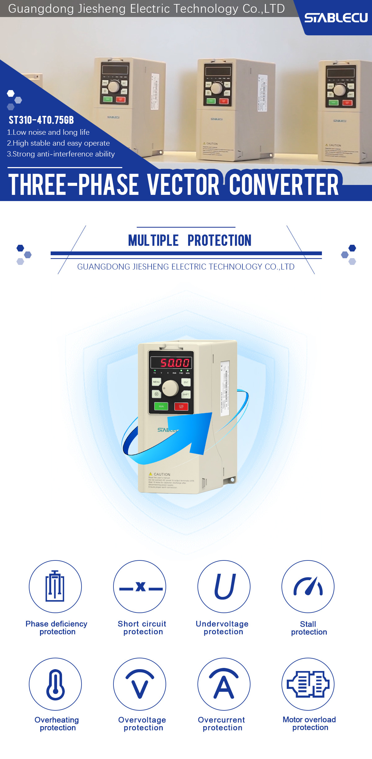 2.2KW 0.4KW 380V AC Drive Inverter Variable Frequency Drive