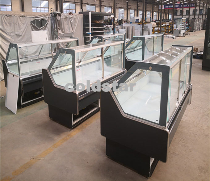 Square Type Deli Display Refrigerator Fresh Meat Fish Chiller