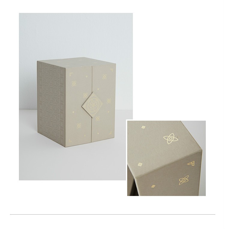 Square Rose Paper Cardboard Jewelry Gift Box with Drawer and Custom Gold Foil Stamping