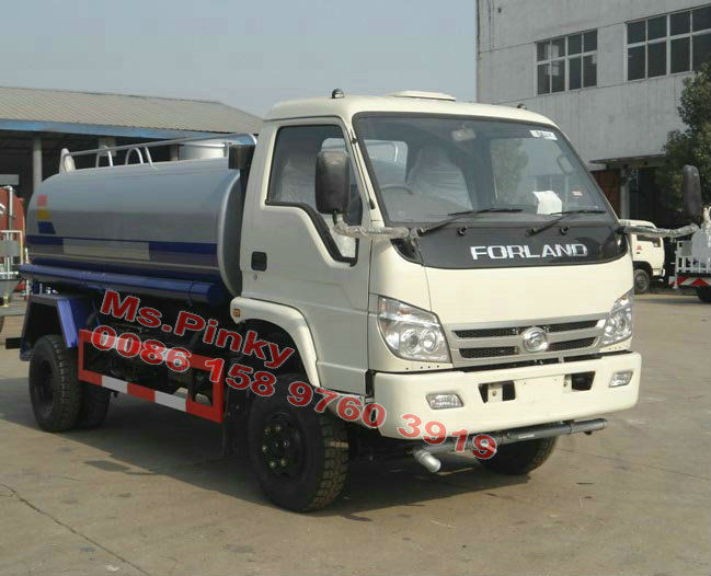 Right Hand Drive Small Water Tanker Truck FOTON Forland Water Bowser 5000Liters Hot Sales Lowest Price