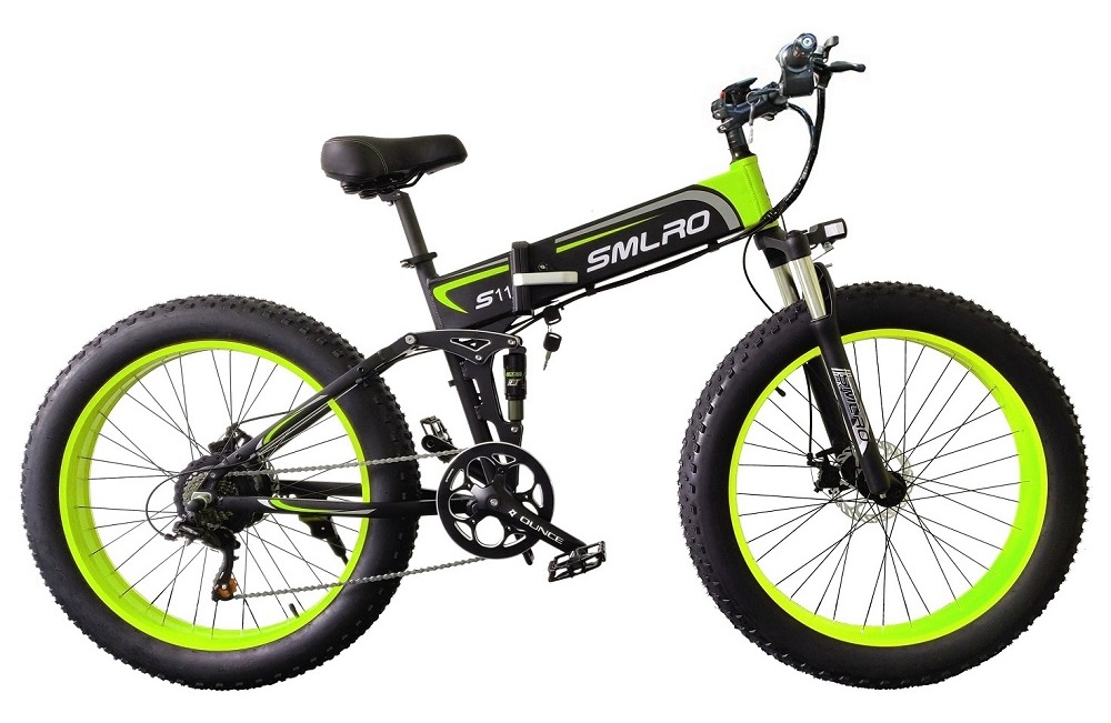 SMLRO S11 26x4.0 inch Fat Tire Folding E-Bike 1000W Motor 10.4AH Lithium Battery Electric Bike Drop Shipping Available