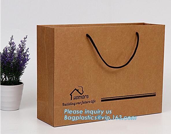 Luxury paper bags with handles Different Sizes,250gsm art paper shopping carrier bag custom printing with handle rope