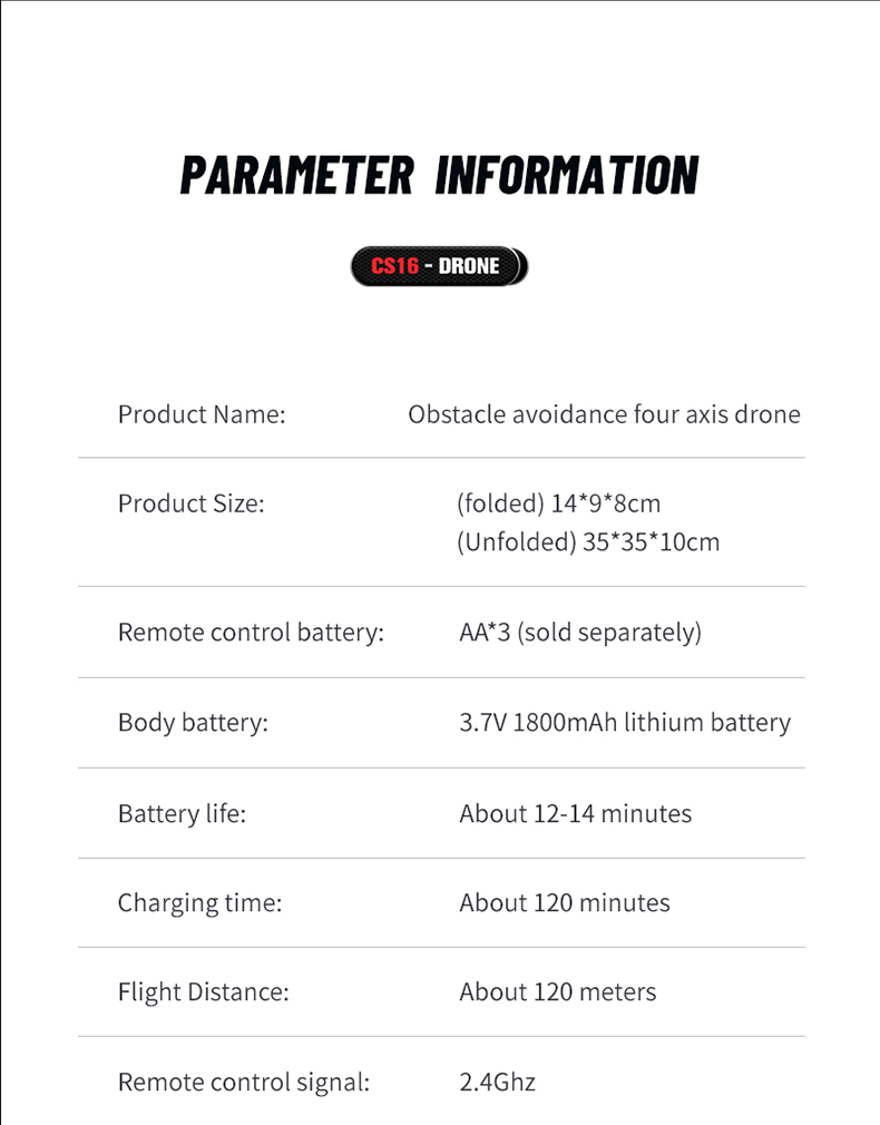 Outdoor Adventure 1080P Hd Live View Drone with Speed Adjustment Function 120M Remote Distance and 3XAA Controller Battery