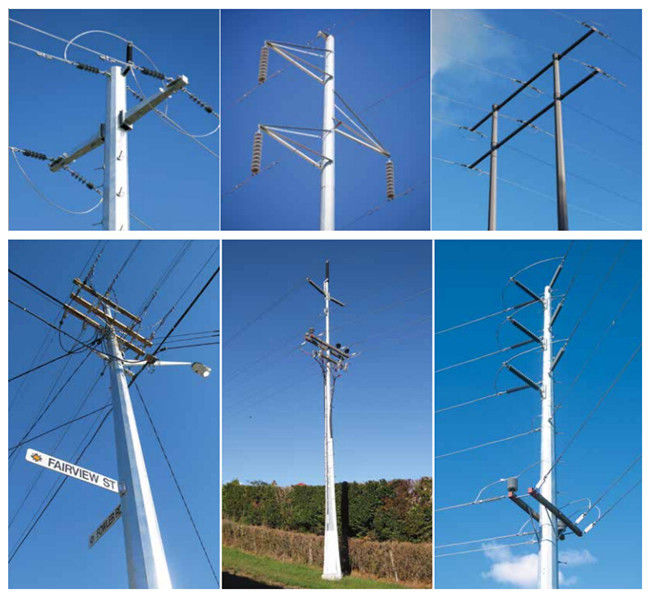 60ft Type Hs Ht Ngcp Standard Galvanized Steel Pole With 4-5mm Thickenss
