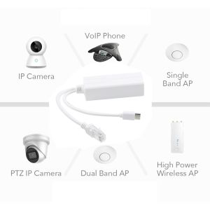 48V to 24V 12V 5V POE Splitter with RJ45 Connector 1Gbps