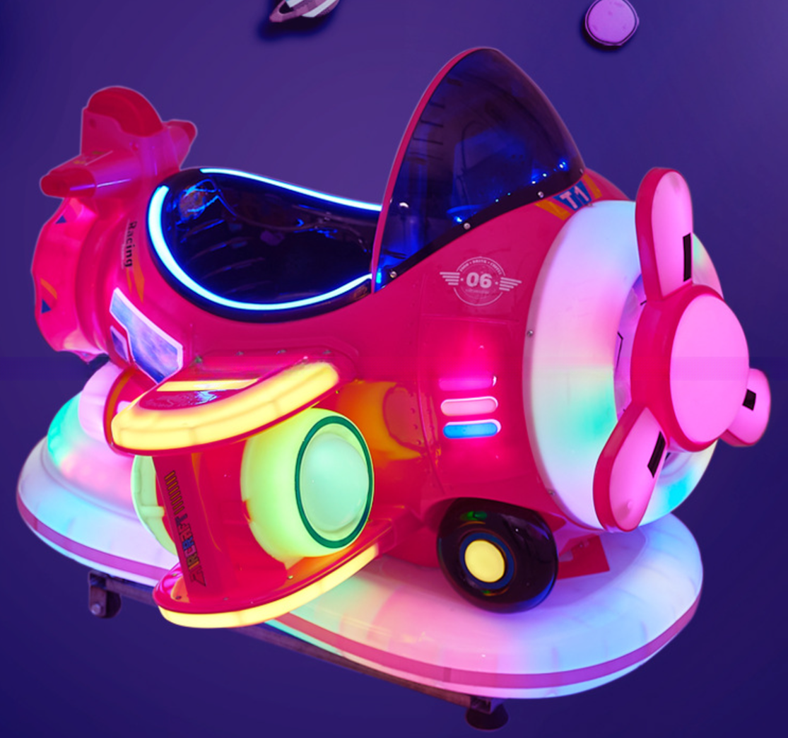 Indoor kids playground coin kiddie rides with swing aircraft kids game machine