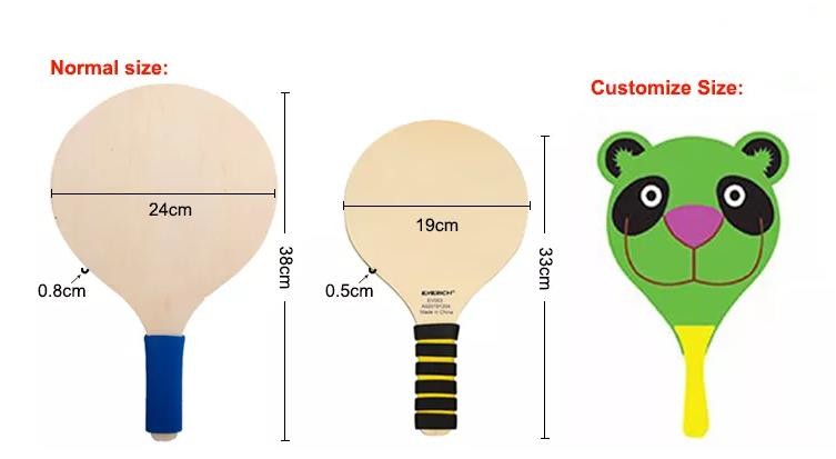 Eco-Friendly Wood Beach Racket Customize Multilayer Board Beach Tennis Racket