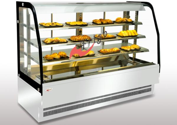 Bakery Food Display Showcase Curved Warming Showcase Closed Type 3 Shelves